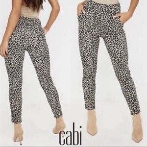 Cabi Women Size Medium #5680 Pivot Spotted Leopard Animal Print Jogger Pants EUC